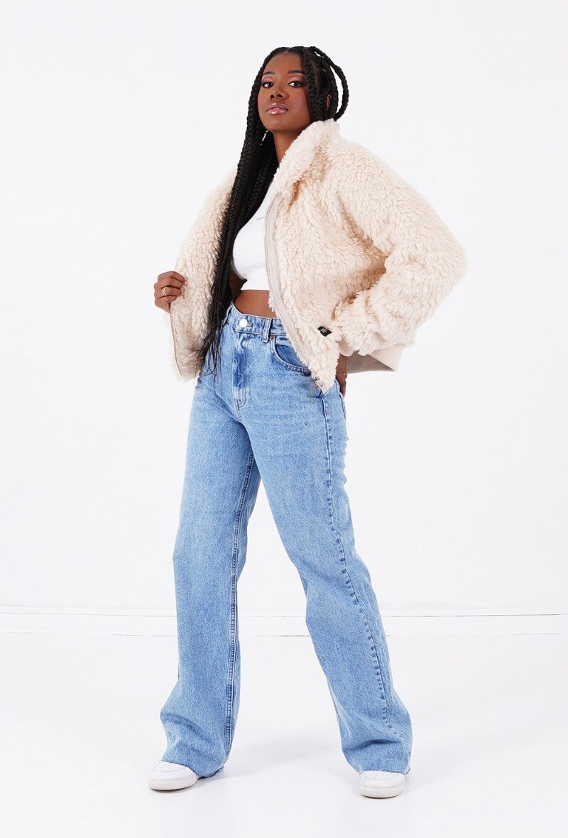 Wholesaler Sixth June Paris - Short beige sheepskin jacket