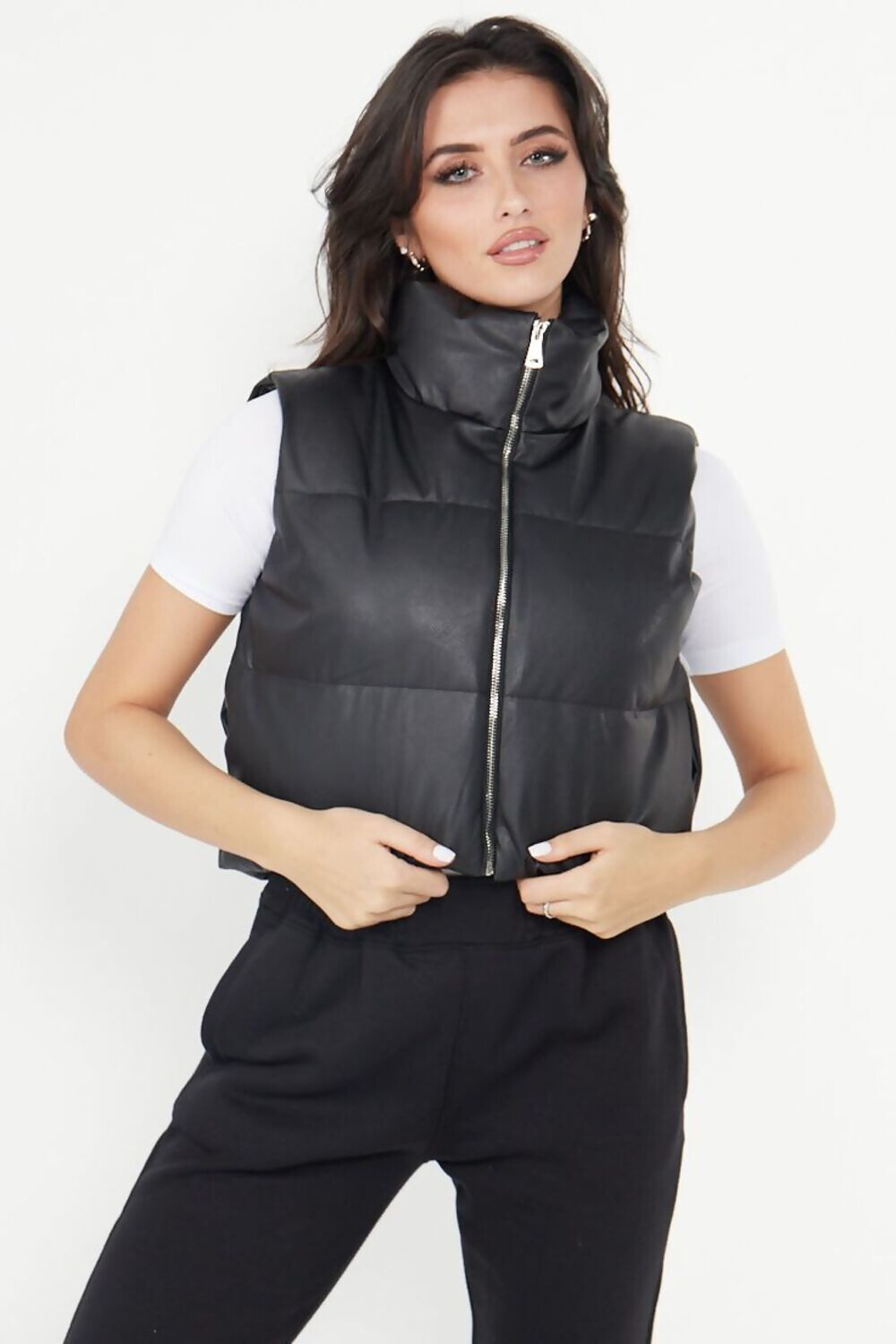 Grossiste SK MODE - Veste courte en duvet PU 1030 Veste sans manches courte urbaine