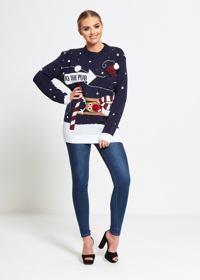 Wholesaler SK MODE - Christmas jumper woman to the pub pnb-ss