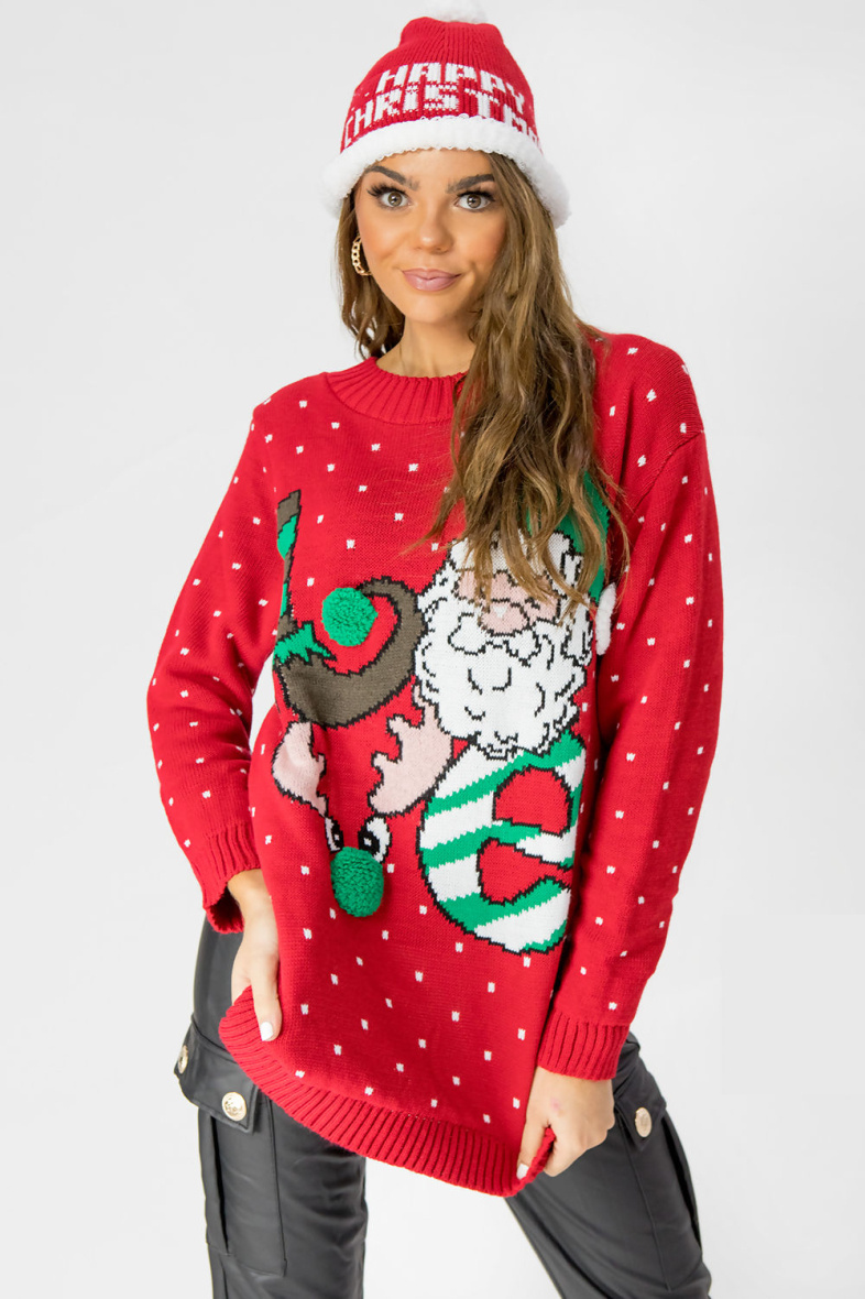 Wholesaler SK MODE - Christmas sweater Woman LOVE Santa Claus reindeer Christmas Eve snow LOCJ FEMSS