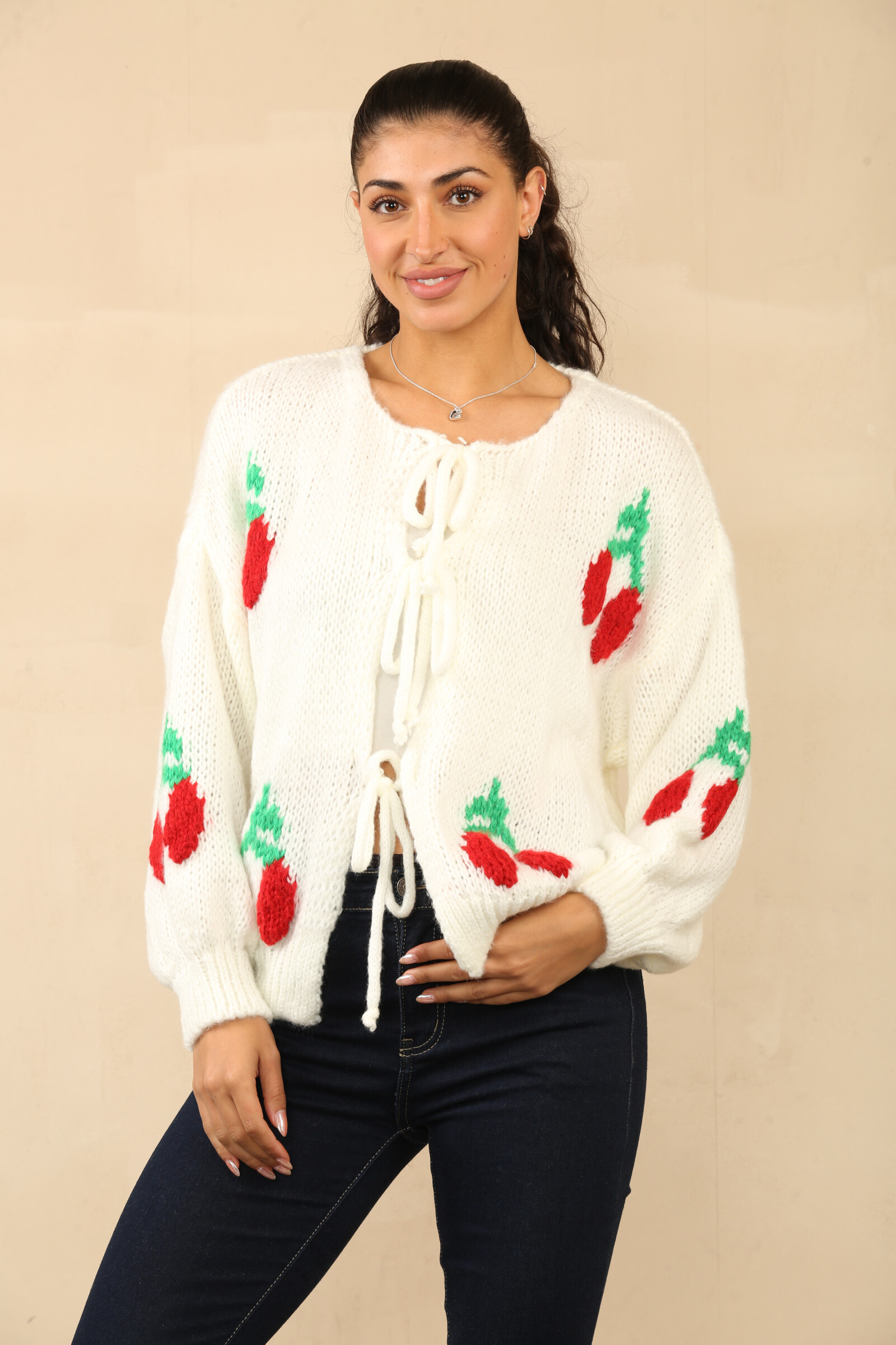 Wholesaler SK MODE - Sweaters Cardigan in comfortable knit on the front. Res Ref SK24-559