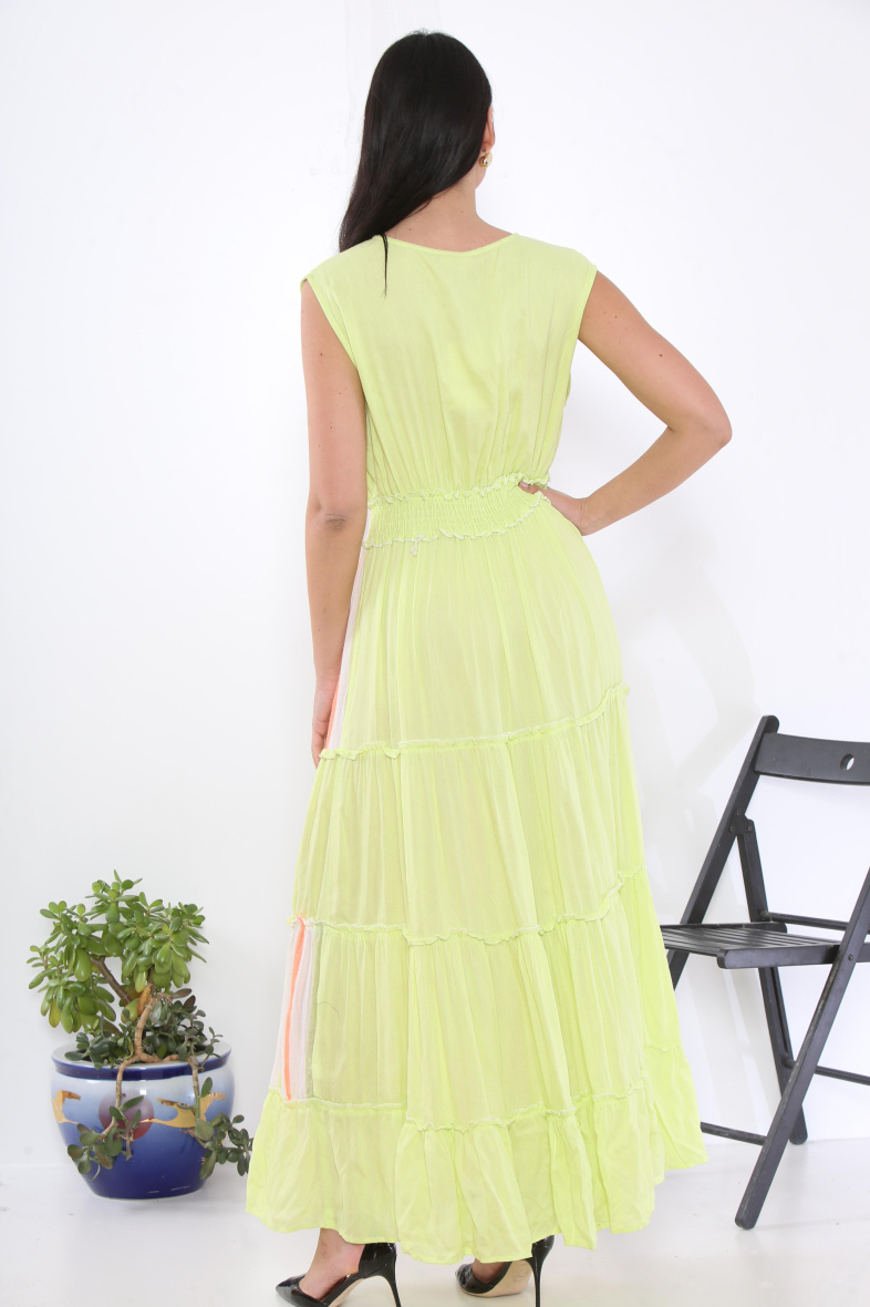 Robe Longue D'été En Viscose – Sans Manches, Col V, Fentes Latérales | Paréo, Couverture De Plage, Tenue Décontractée Femme - 12