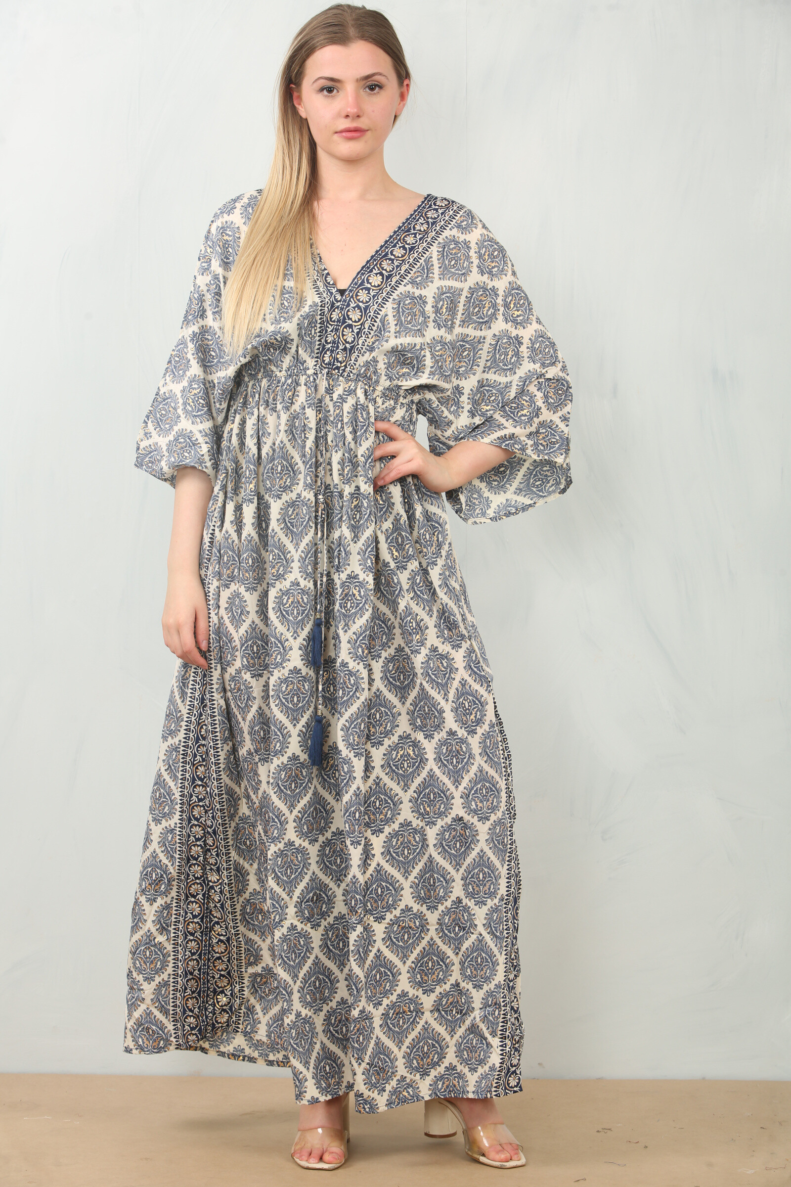 Wholesaler SK MODE - Maximum printed dress block print - guaranteed boho vibes! SK-109.
