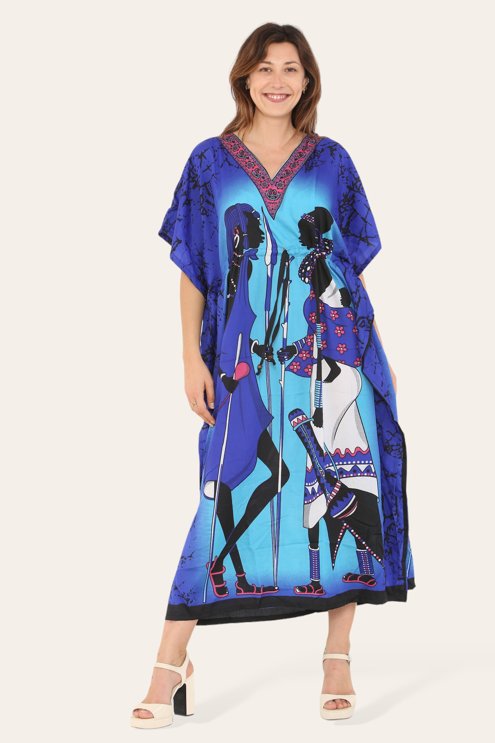 Wholesaler SK MODE - Caftan dress, traditional African style print, new ref-9063l