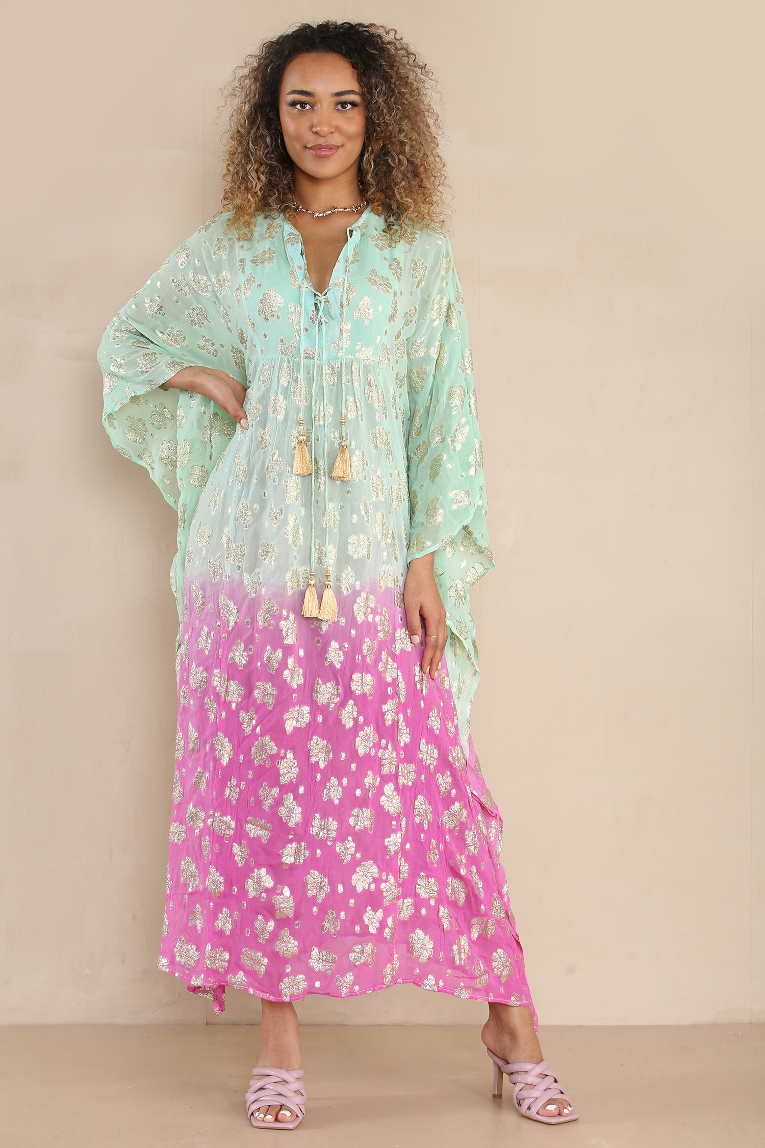 Großhändler SK MODE - Böhmischer Schicker Goldverlauf-Caftan – Ref. 2552