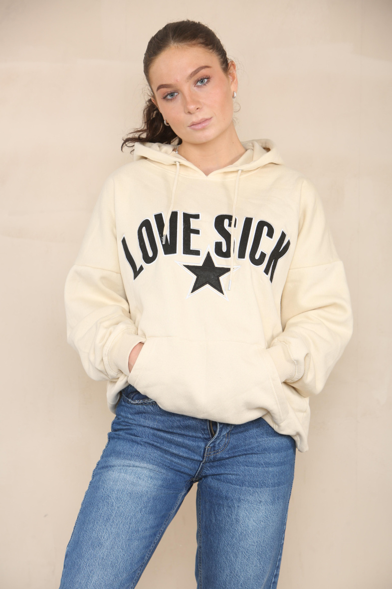 Wholesaler SK MODE - Hoodie with the inscription urban new LOVE SICK star ref 1419SK