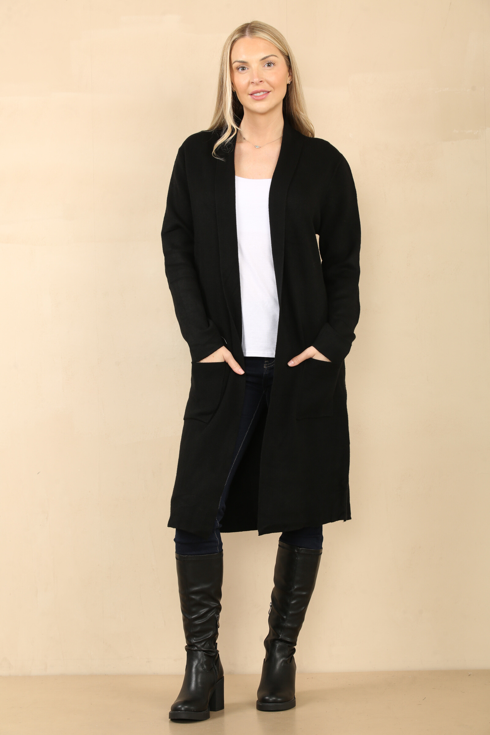 Grossiste SK MODE - Gillet Cozy Elégance Le parfait cardigan long Réf-SKAH010