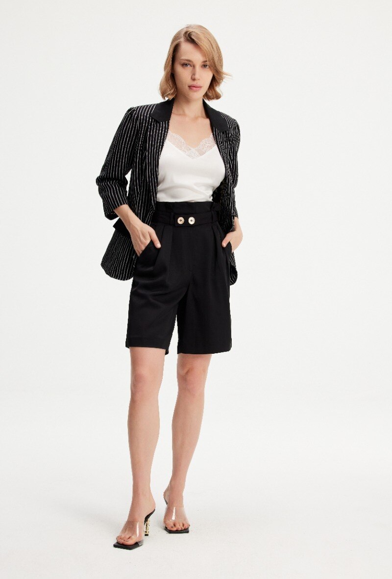 Grossiste Smart and Joy - Veste bi-matière à rayure