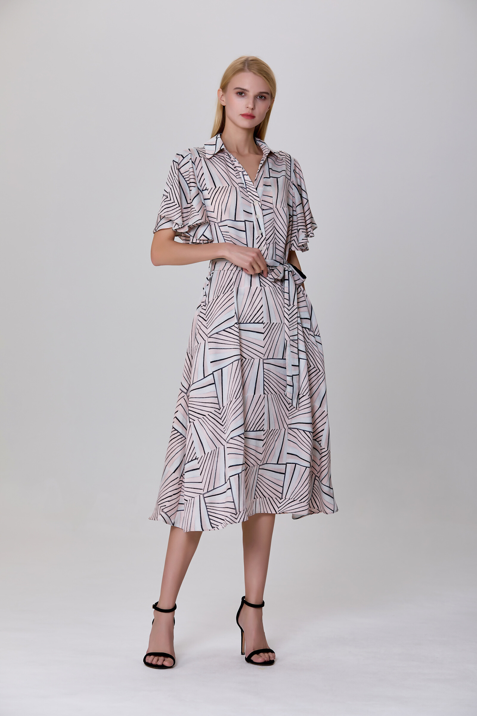 Wholesaler Smart and Joy - Geometrical print shirt-dress