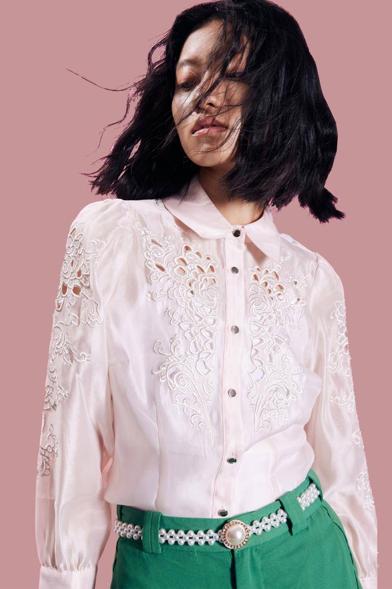 Mayorista Smart and Joy - Camisa encaje calado