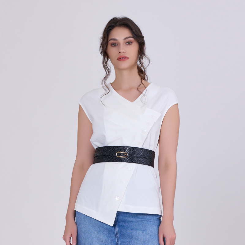 Mayorista Smart and Joy - Camisa elegante asimétrica con botones