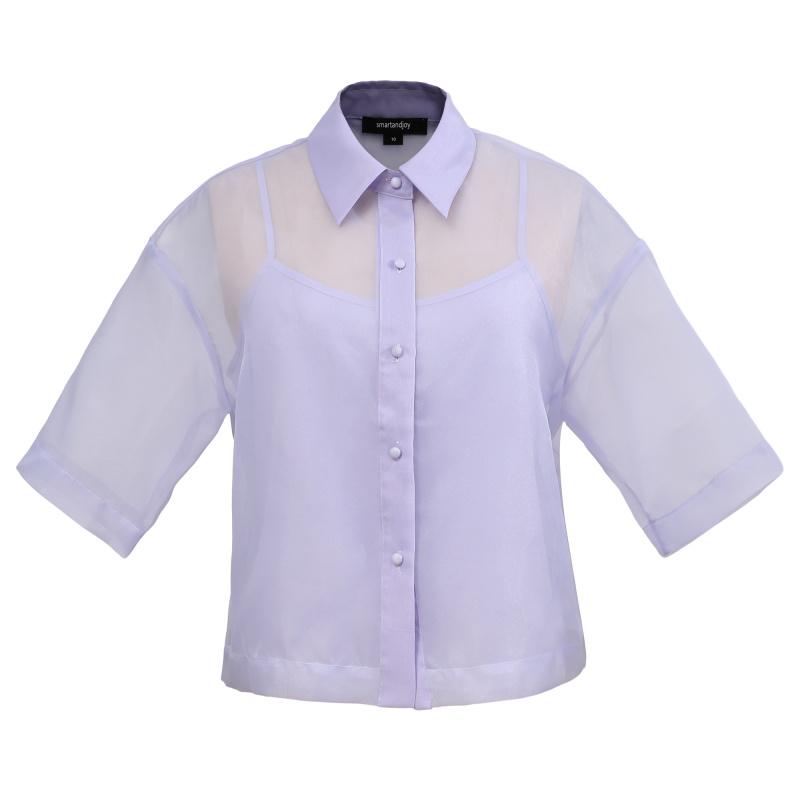 Grossiste Smart and Joy - Chemise Éclat Matinal en Mousseline Lavande