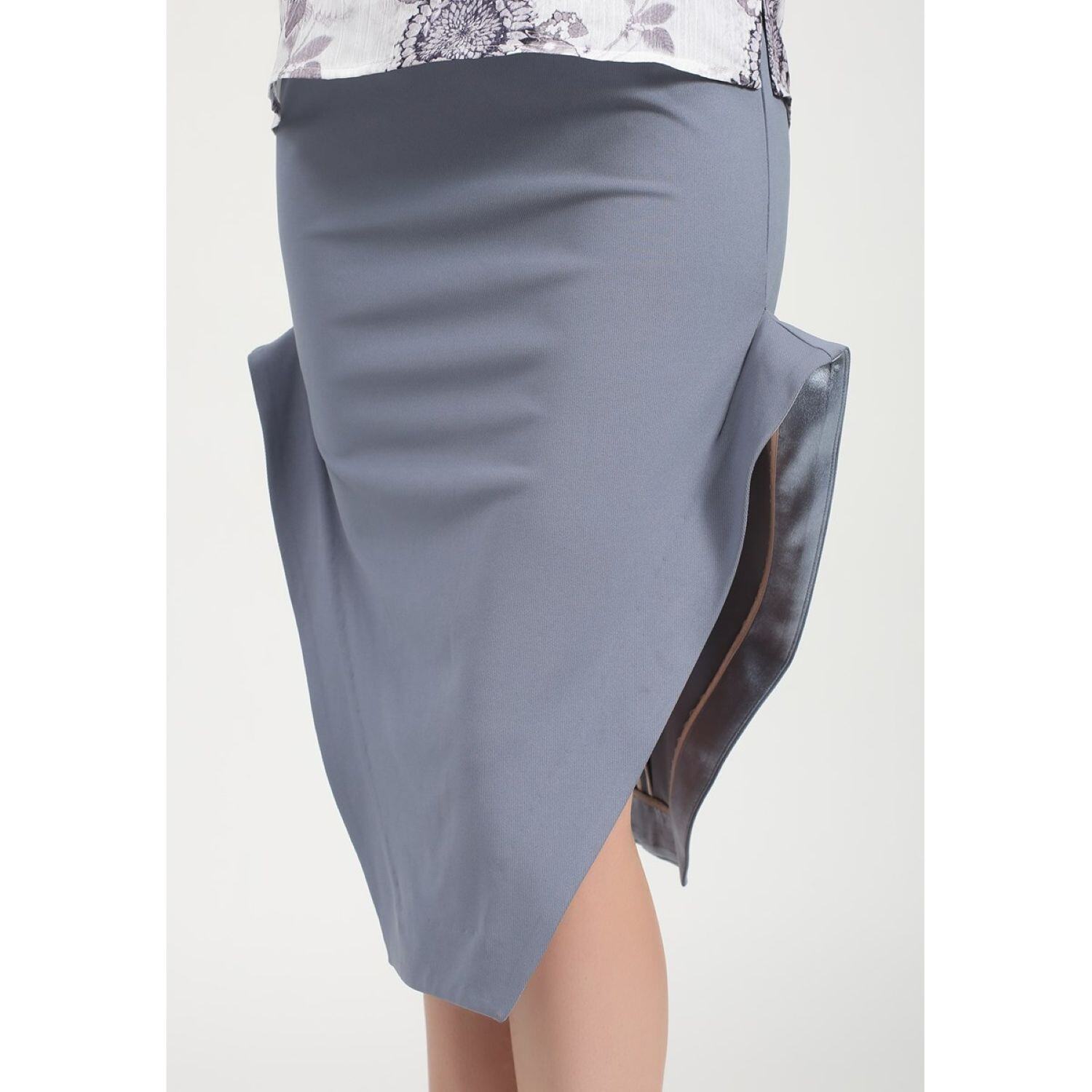 Mayorista Smart and Joy - Falda Midi Lápiz Asimétrica de Talle Alto con Abertura