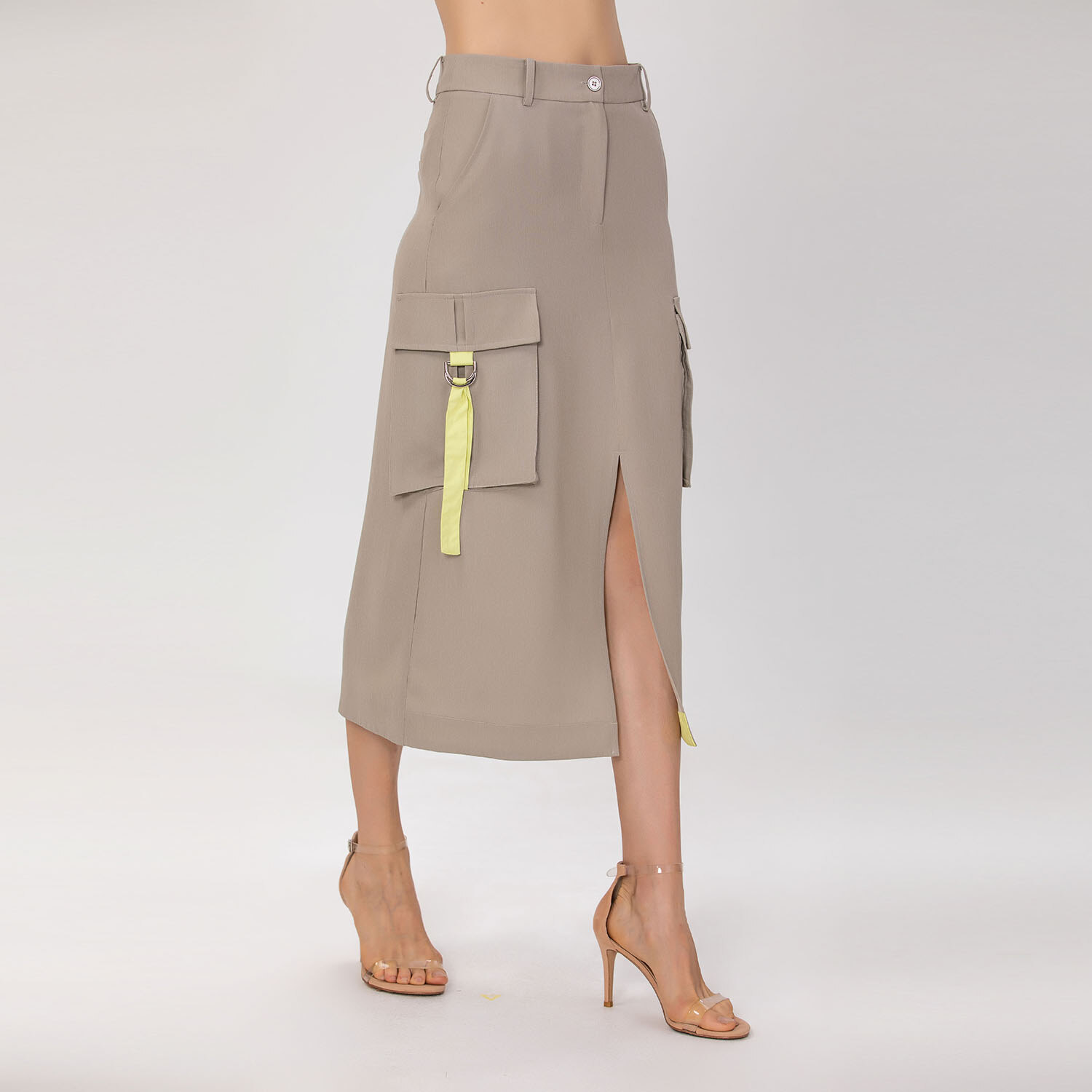 Großhändler Smart and Joy - Midi-Cargo-Rock mit Klapptaschen