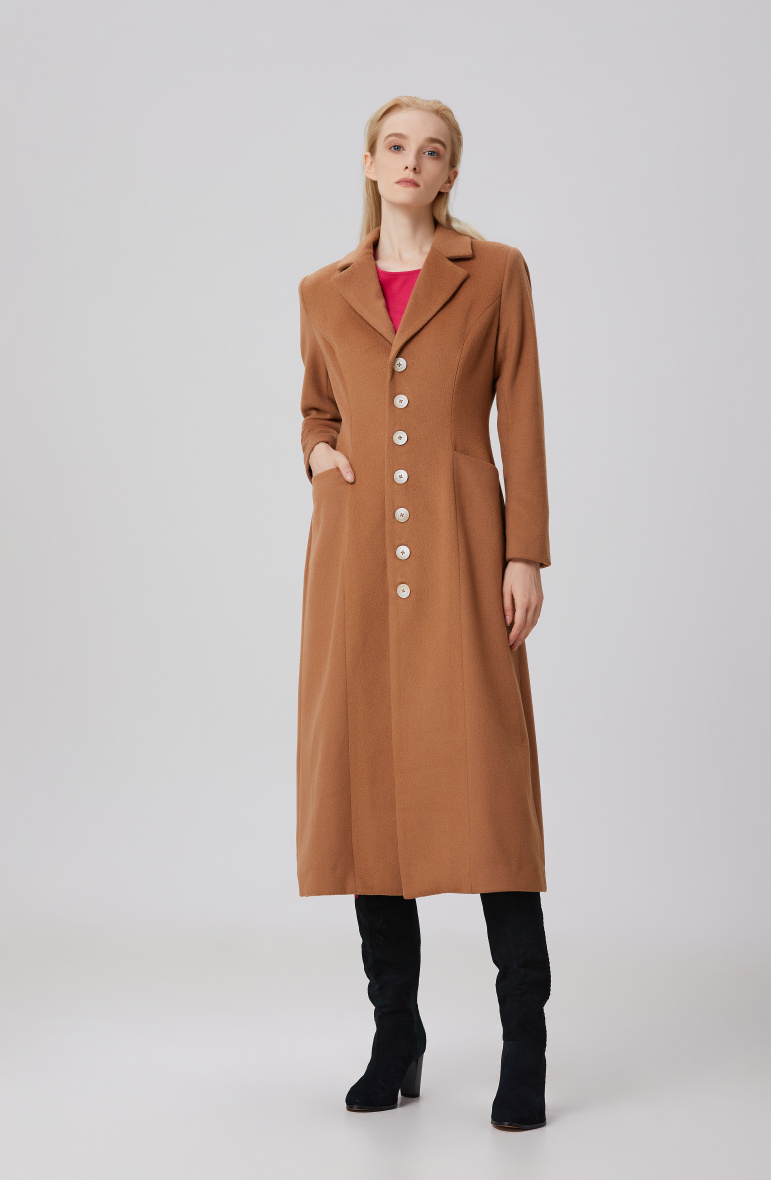 Grossiste Smart and Joy - Long manteau tailleur en laine