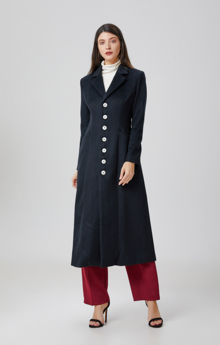 Grossiste Smart and Joy - Long manteau tailleur en laine