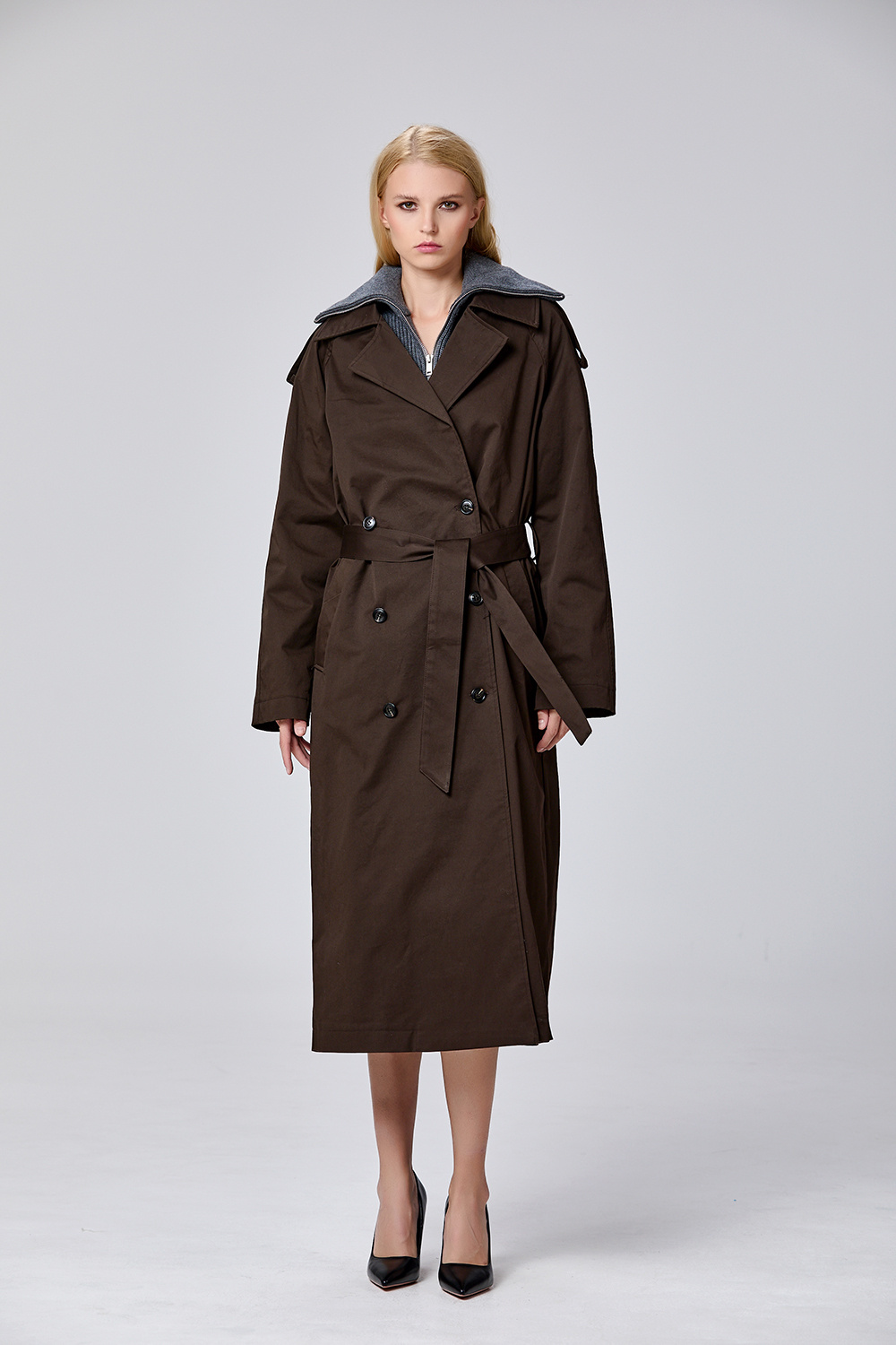 Grossiste Smart and Joy - Trench-coat basique double boutonnage