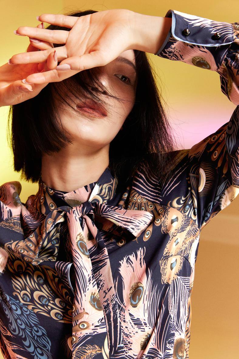 Wholesaler Smart and Joy - Bohemian feather print shirt
