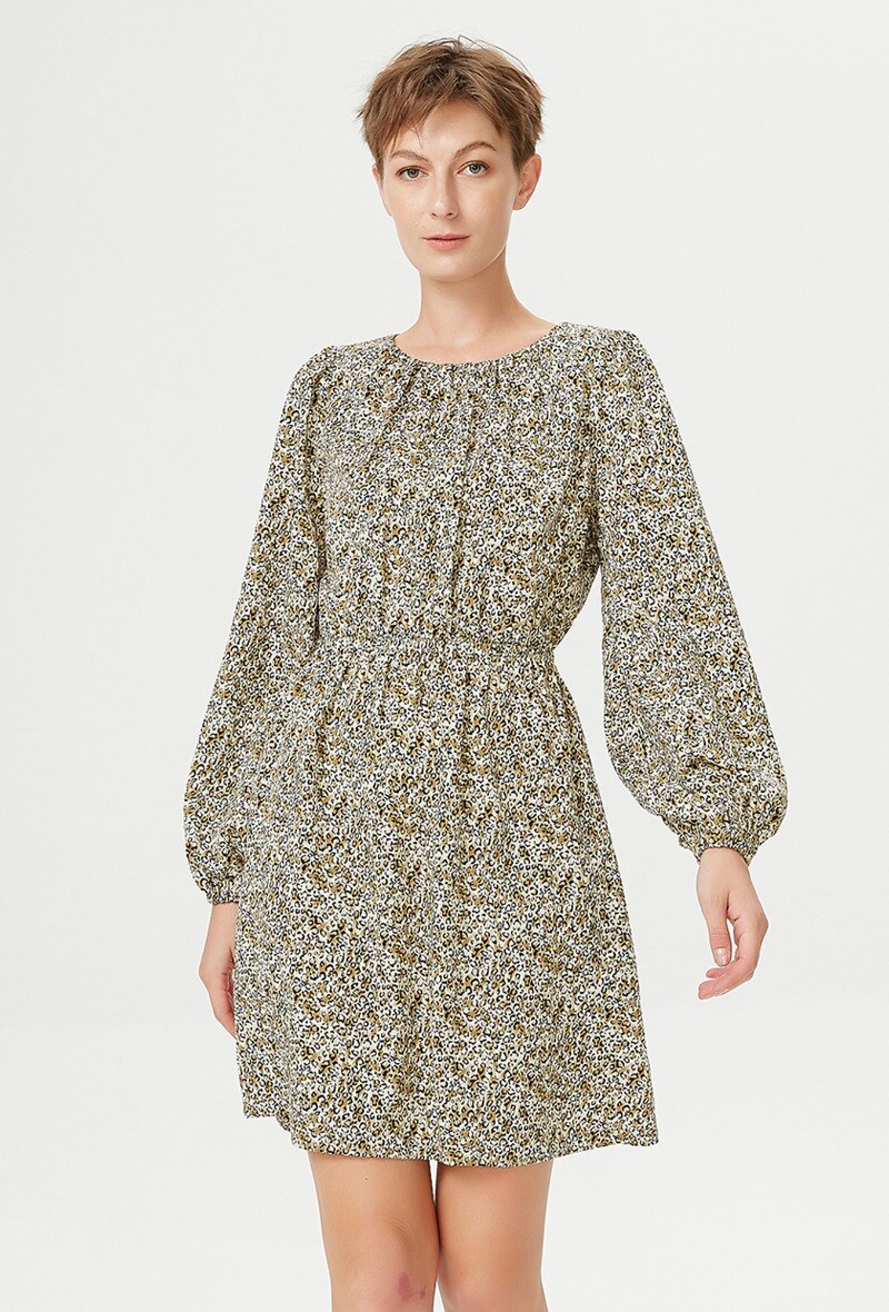 Wholesaler Smart and Joy - Short dress with elasticated waist and floral print