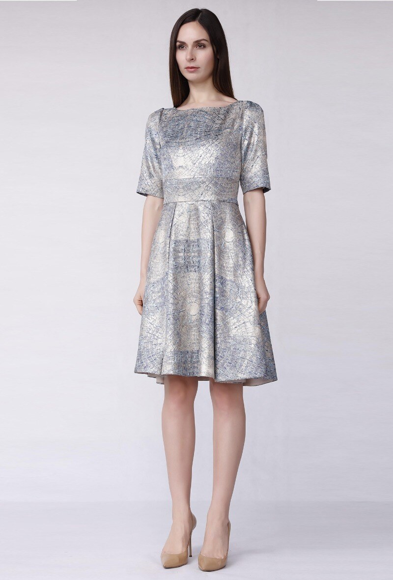 Wholesaler Smart and Joy - Fit and flare cocktail dress in jacquard