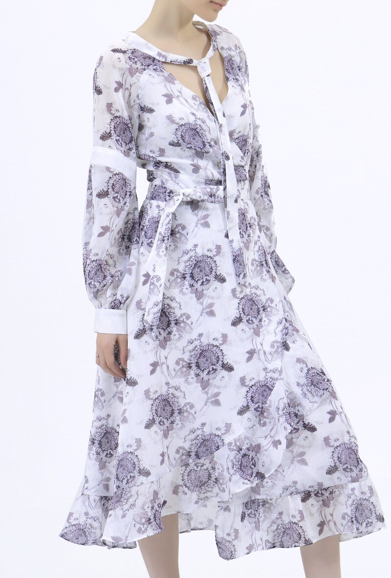 Wholesaler Smart and Joy - Floral Print Midi Wrap Dress