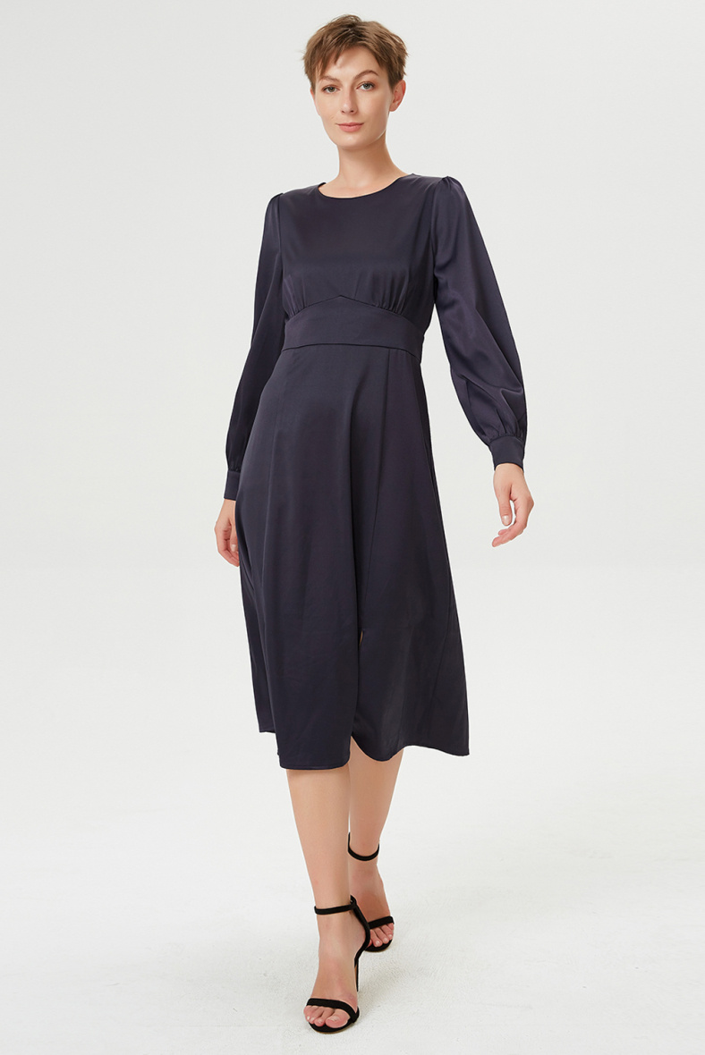 Mayorista Smart and Joy - Vestido camisero con vuelo y corte fluido