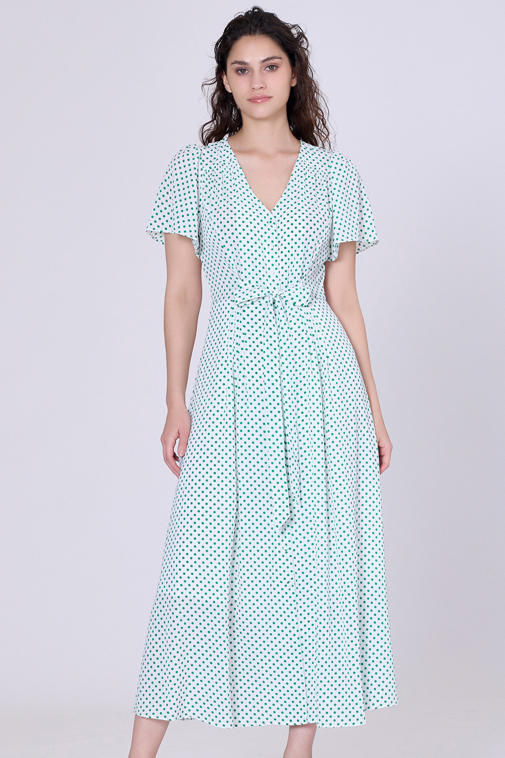 Mayorista Smart and Joy - Vestido de té evasé de lunares