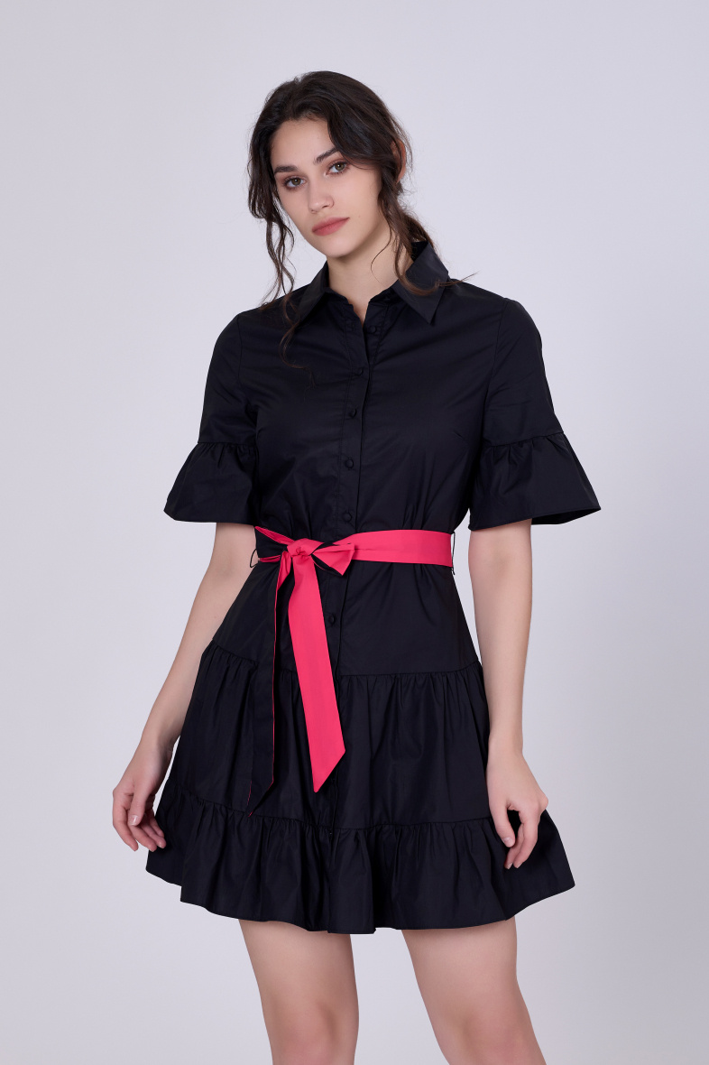 Grossiste Smart and Joy - Skater cotton ruffle dress