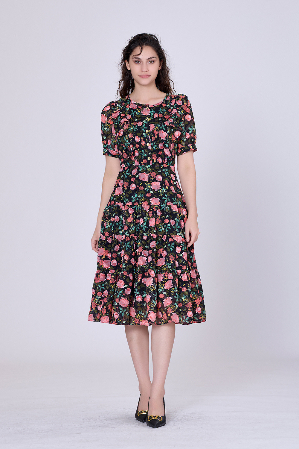 Mayorista Smart and Joy - Vestido largo de flores