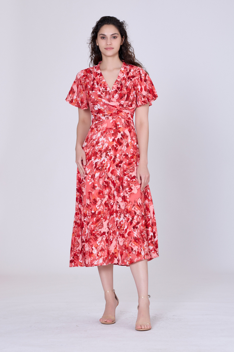 Mayorista Smart and Joy - Vestido midi con estampado floral