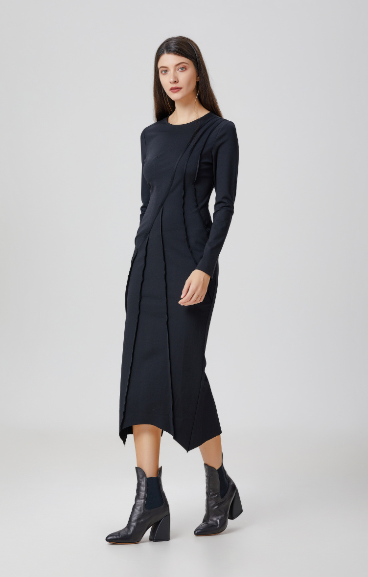 Mayorista Smart and Joy - Vestido asimétrico con recortes estructurados.
