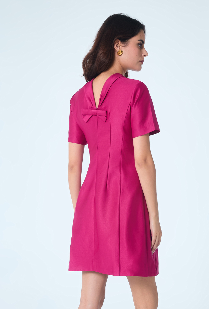 Grossiste Smart and Joy - Robe courte col marin en taffetas