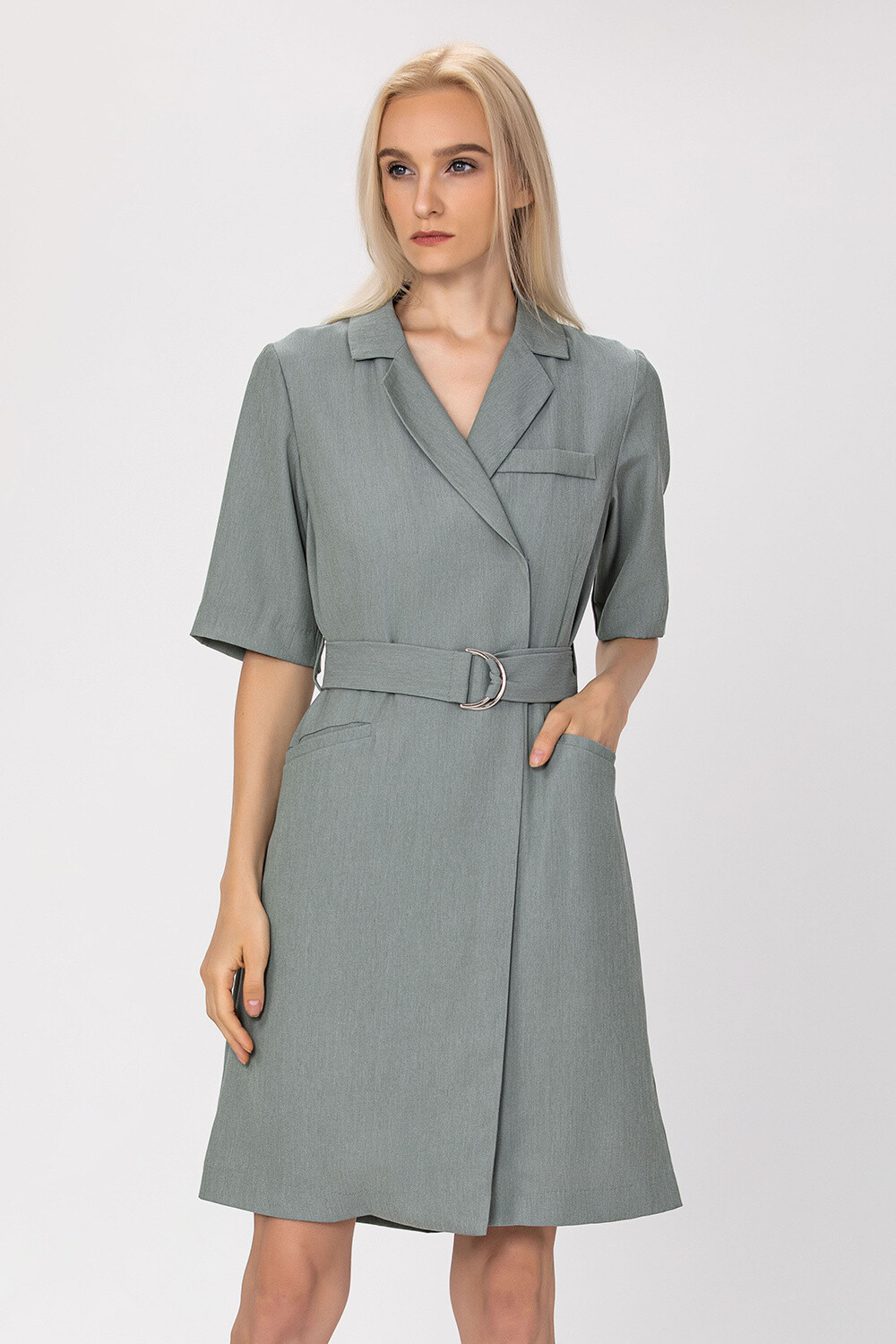 Grossiste Smart and Joy - Robe portefeuille tailleur avec ceinture