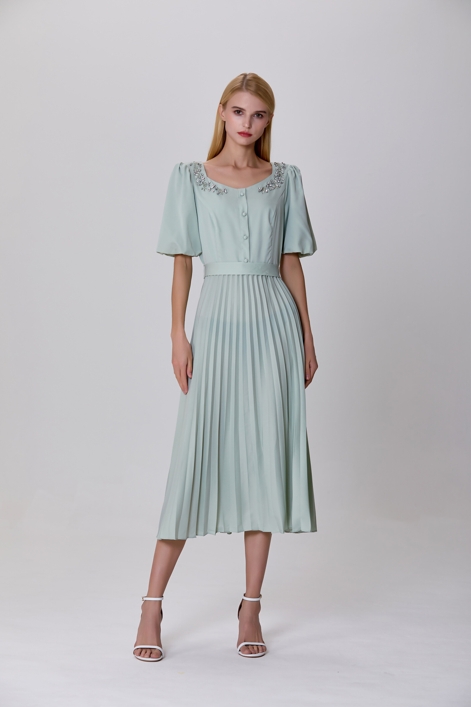 Wholesaler Smart and Joy - Pleats and embroideries blouse-dress
