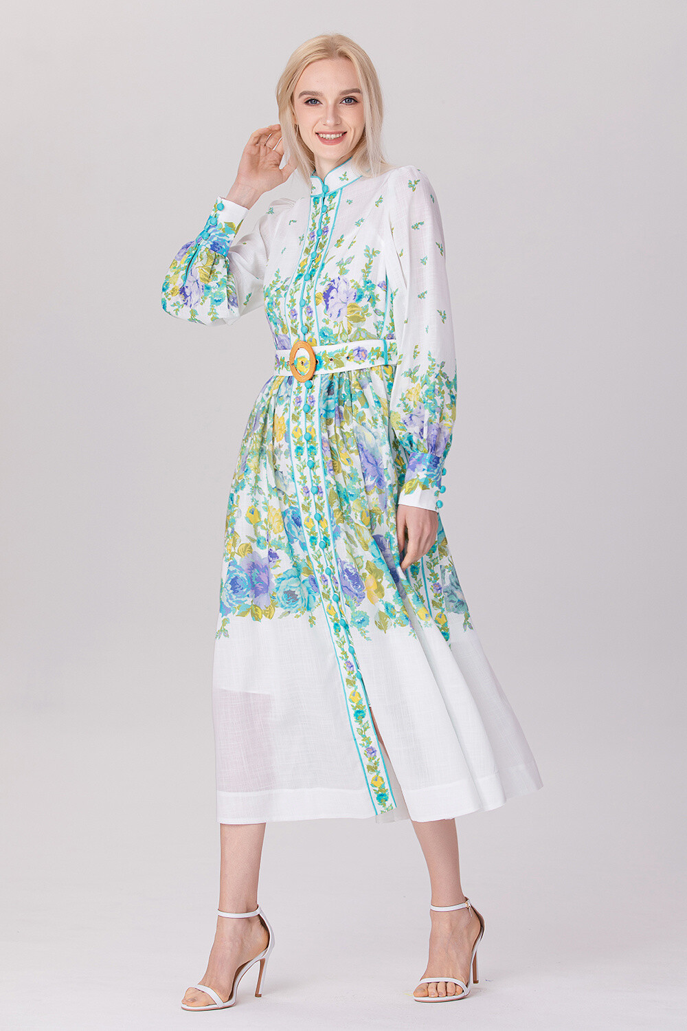 Grossiste Smart and Joy - Robe midi à imprimé floral  placé