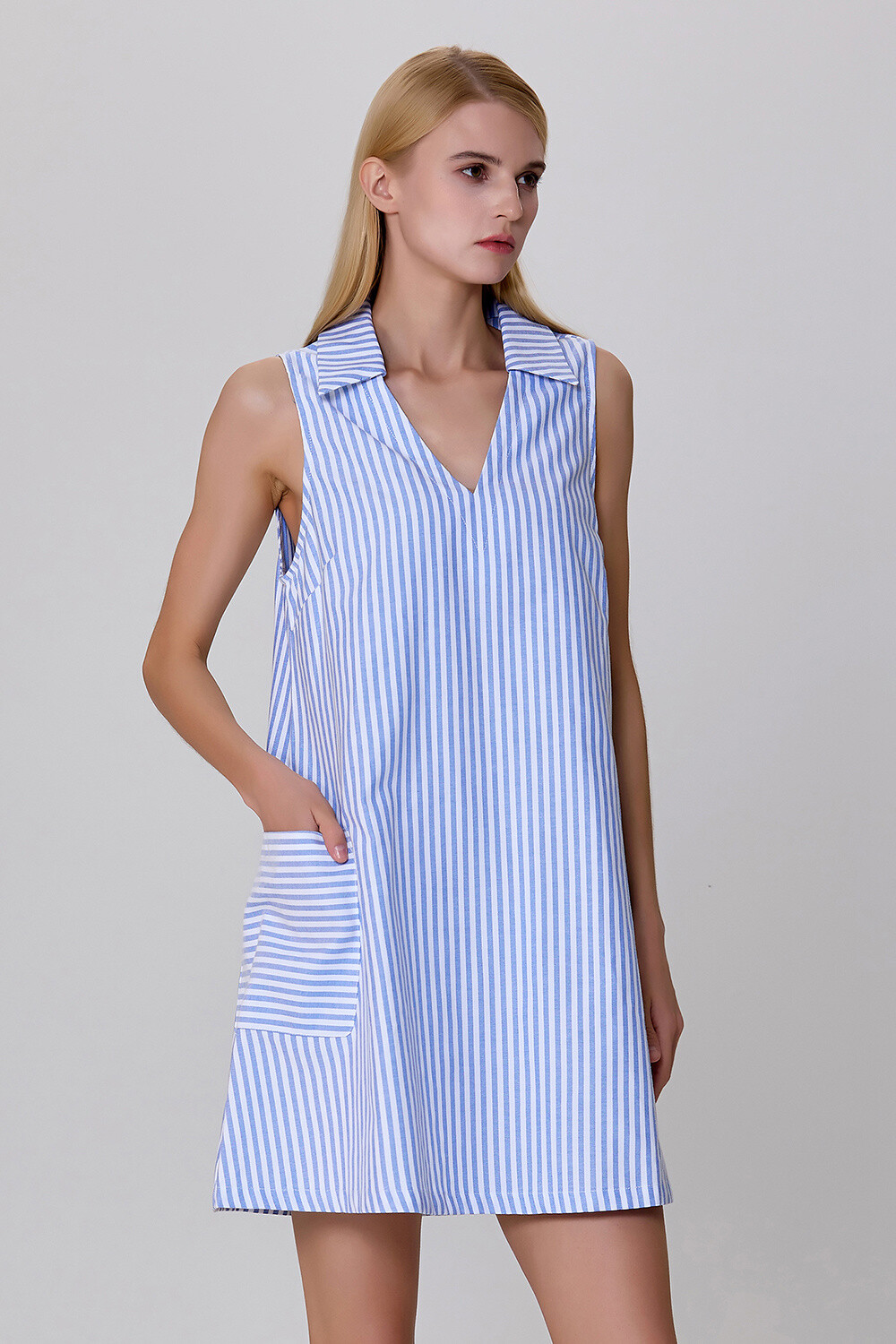 Wholesaler Smart and Joy - Striped trapeze minimalist mini dress