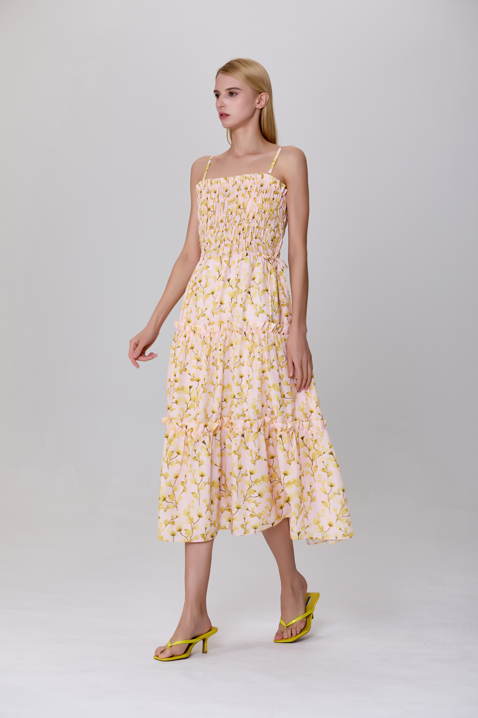 Grossiste Smart and Joy - Robe de cocktail bustier à imprimé à empiècements superposés