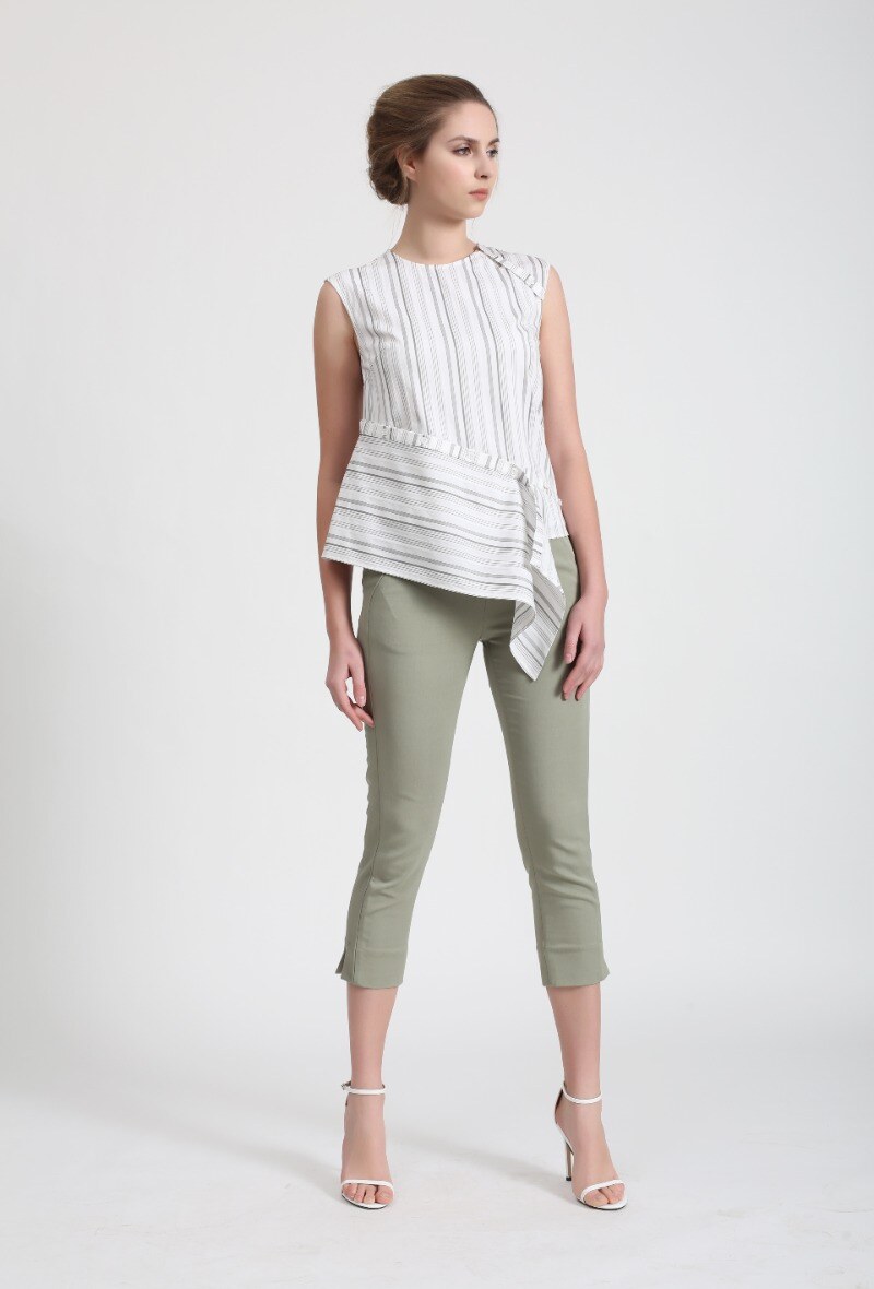 Wholesaler Smart and Joy - Asymmetric Striped Top