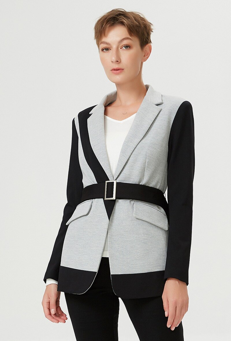 Grossista Smart and Joy - Giacca sartoriale bicolore in jersey