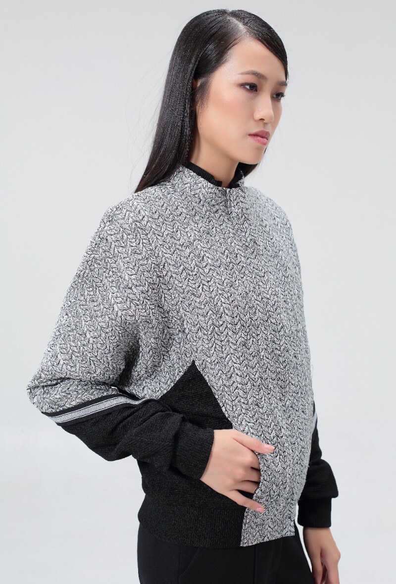 Wholesaler Smart and Joy - Bi-material jacquard jacket