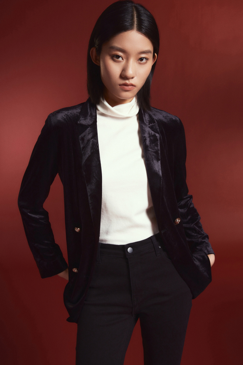 Großhändler Smart and Joy - Basic-Blazer aus Samt