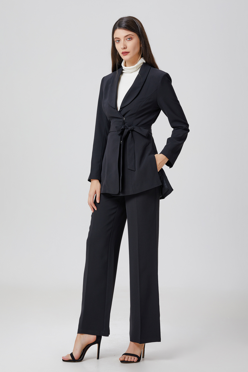 Grossiste Smart and Joy - Blazer long noué à la taille