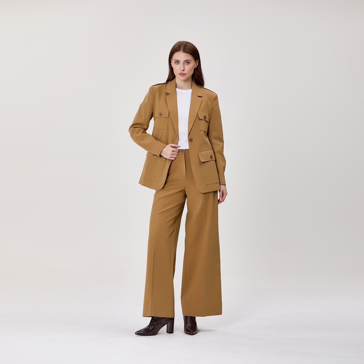 Großhändler Smart and Joy - Safarijacke mit Gürtel und Pattentaschen