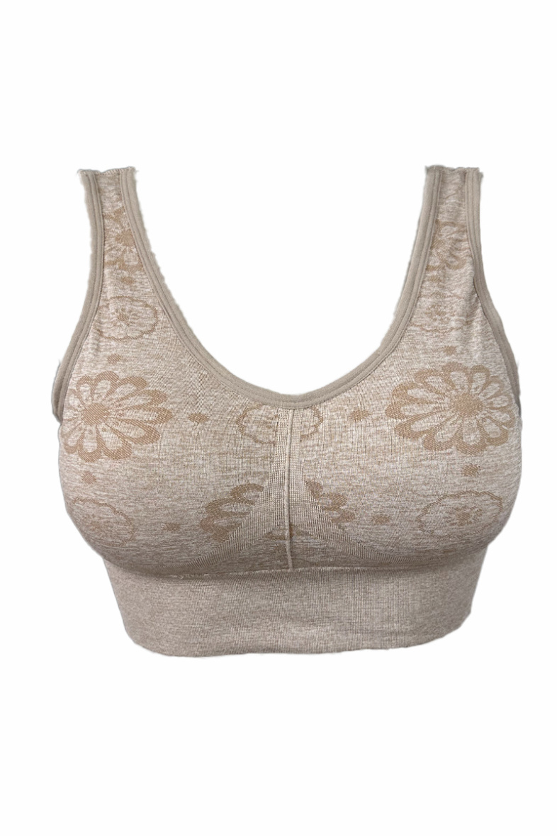 Wholesaler Snow Rose - Large Size Comfort Bra with flower pattern