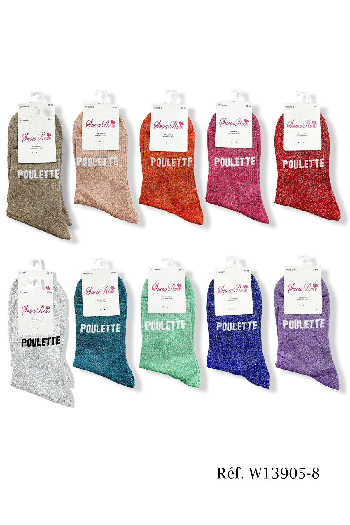 Wholesaler Snow Rose - "Poulette" shiny socks