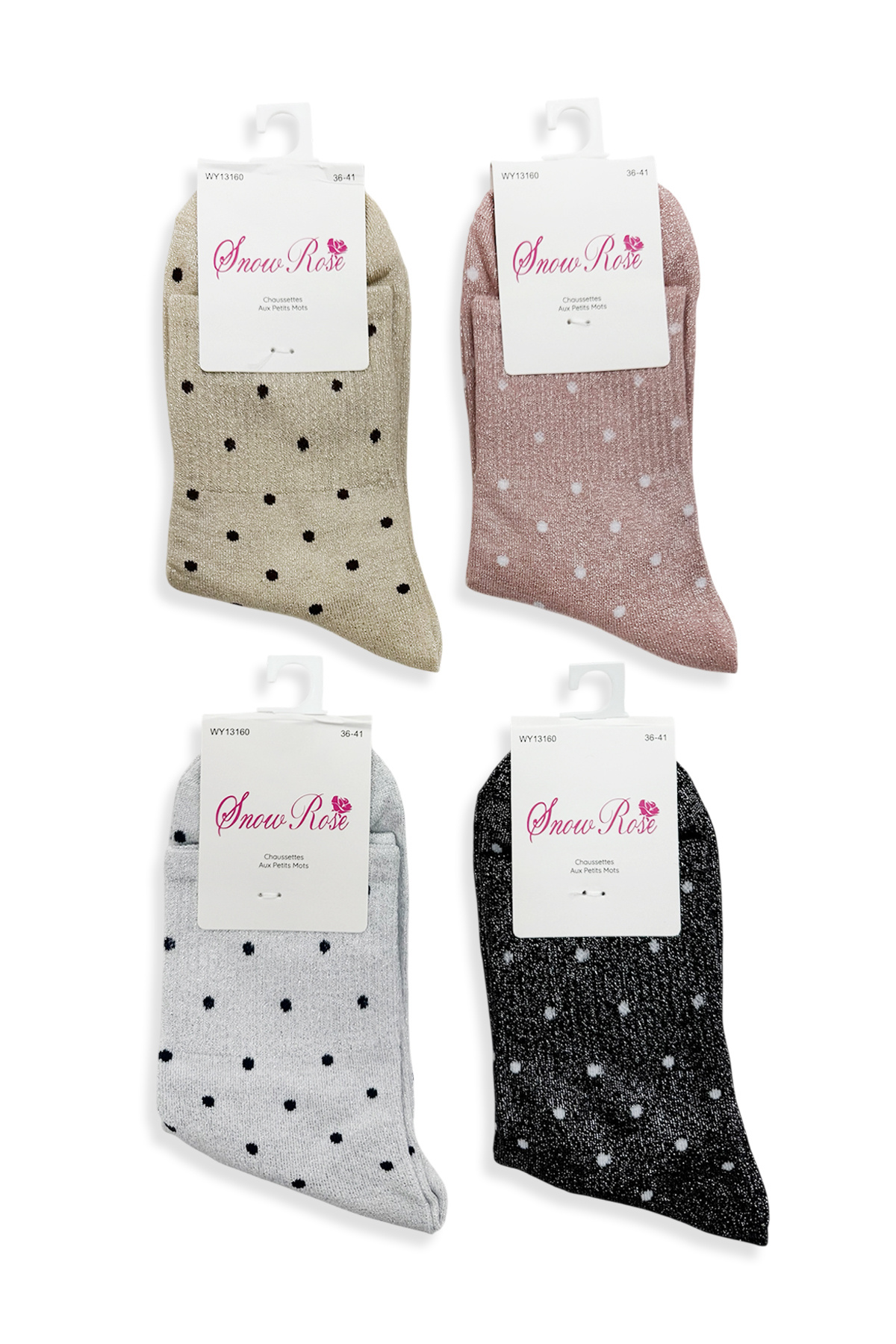 Grossista Snow Rose - Calzini a Pois Brillantini