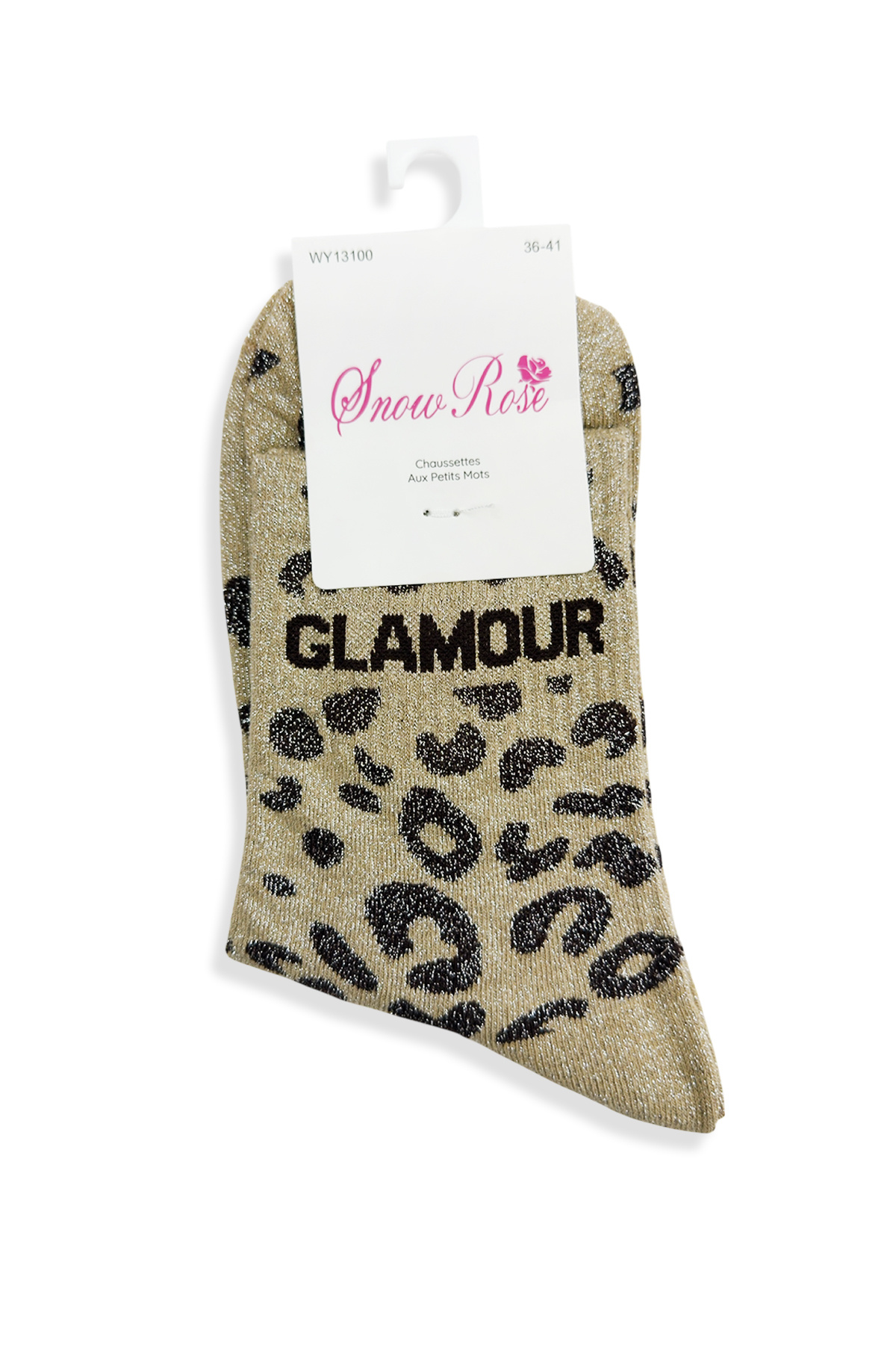 Wholesaler Snow Rose - Glamorous Shiny Leopard Socks