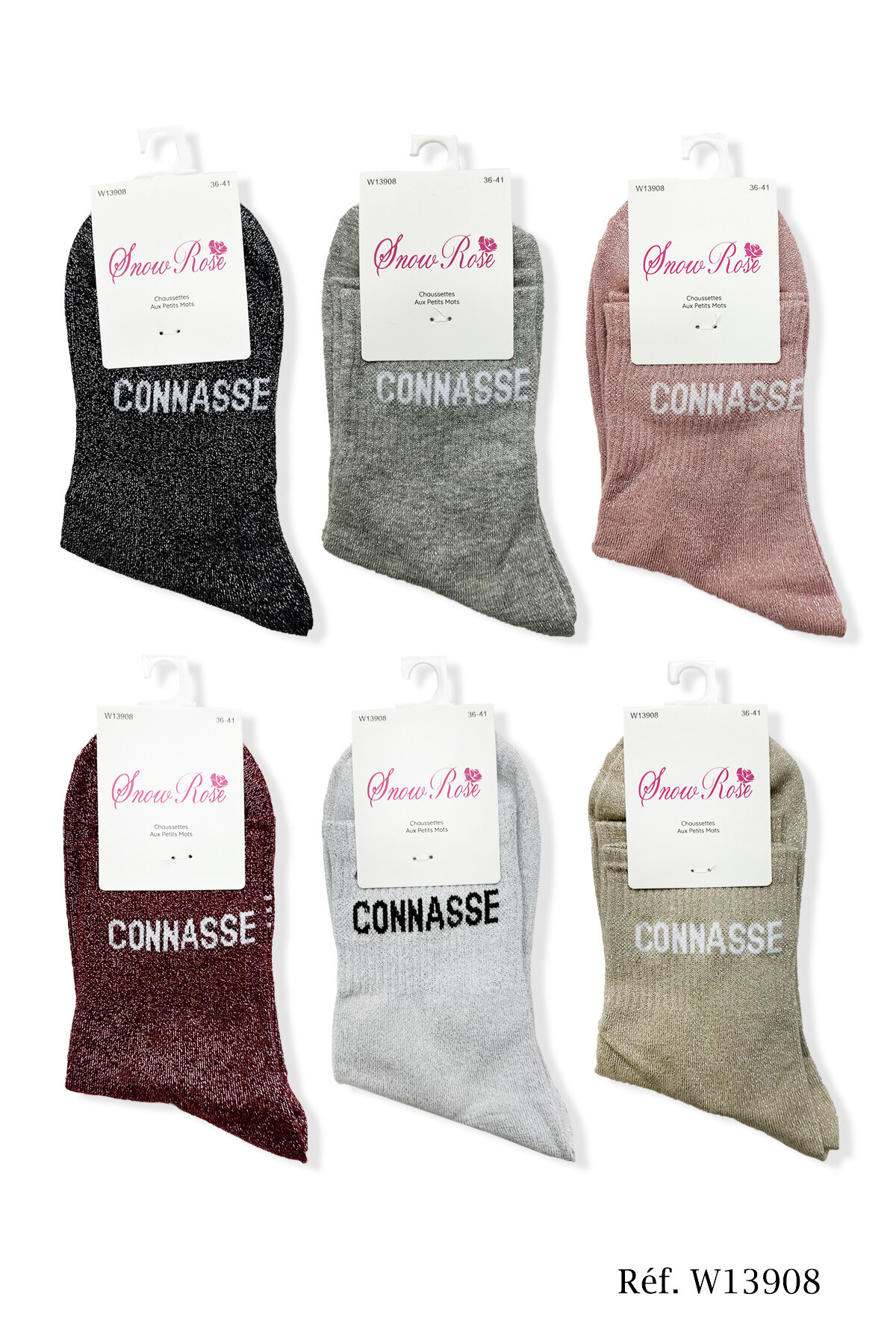 Grossiste Snow Rose - Chaussettes brillantes "CONNASSE"