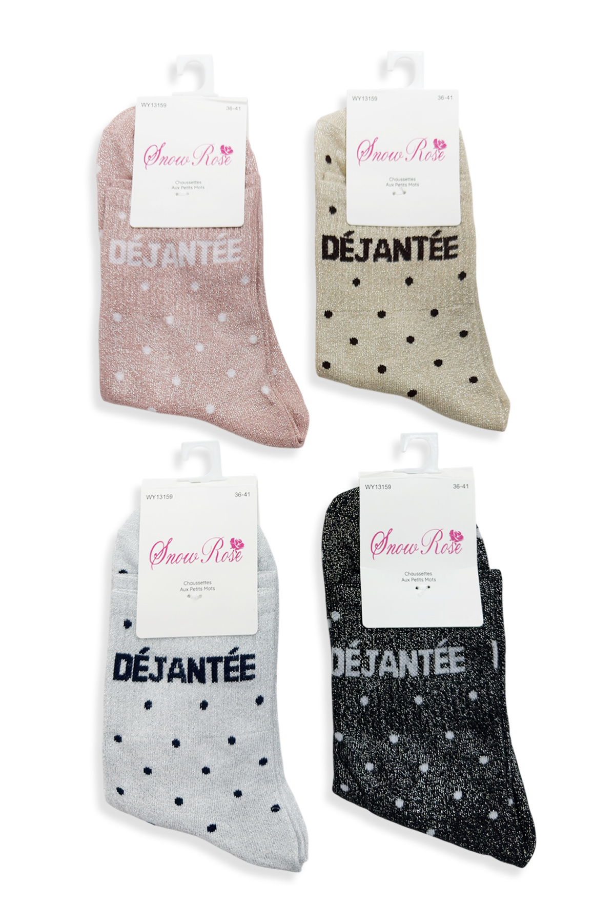 Grossiste Snow Rose - Chaussettes Pailletées Pois "DÉJANTÉE"