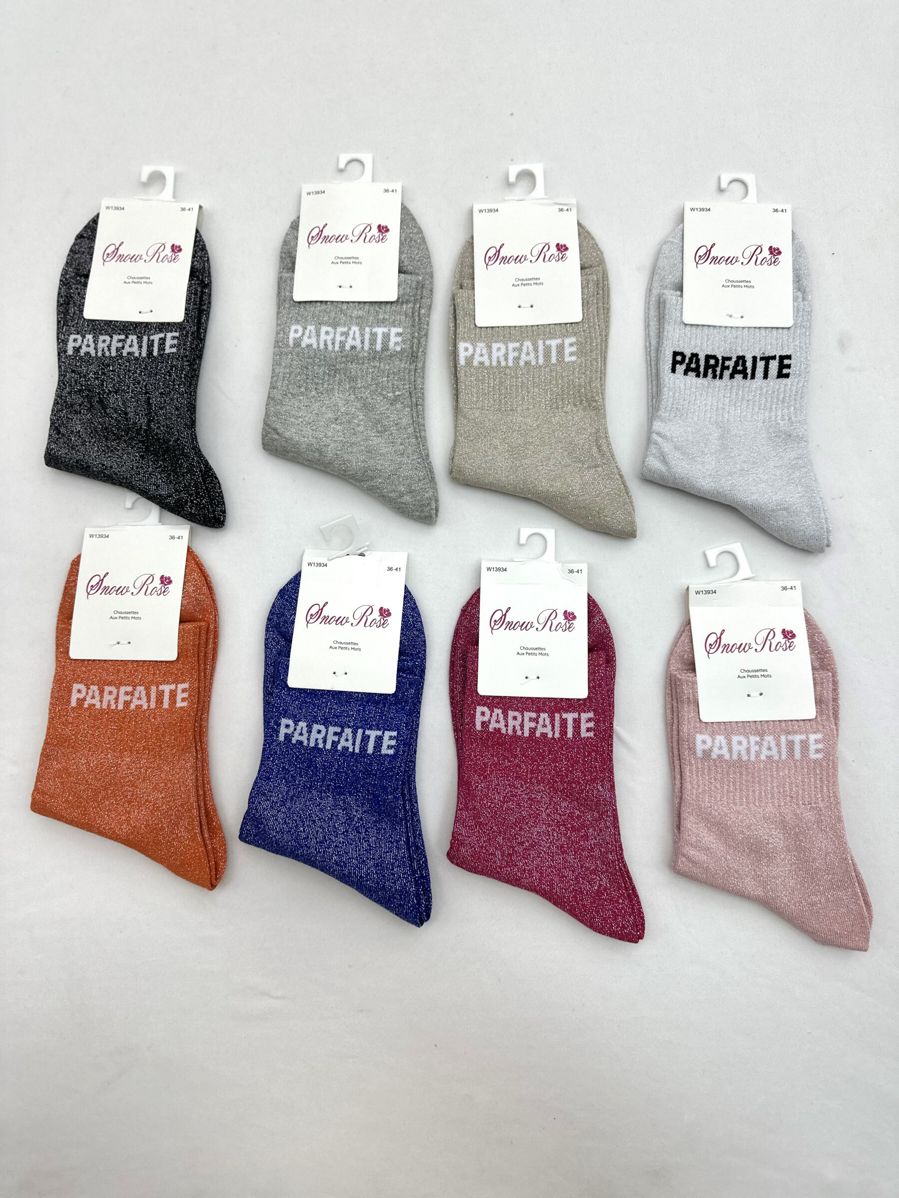 Grossiste Snow Rose - Chaussettes brillantes "PARFAITE"